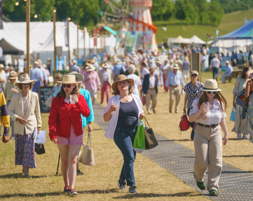 Summer festival visitors