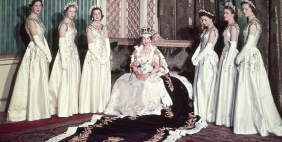 Official Coronation portrait of British monarch HM Queen Elizabe